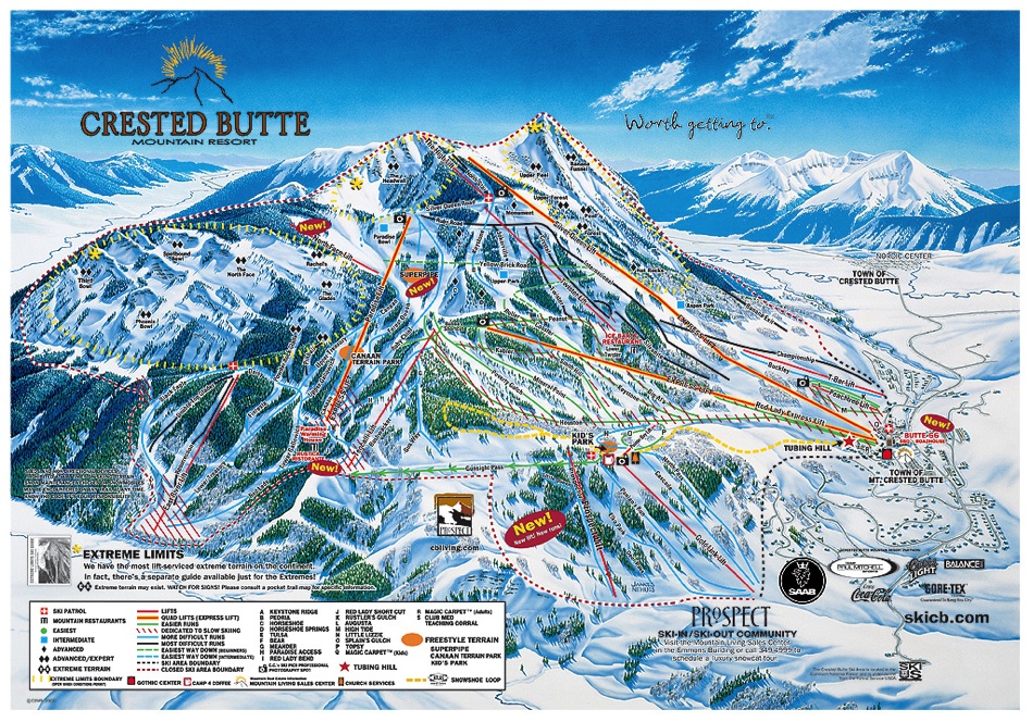 Crested Butte Trail Map Colorado Ski Resort Maps
