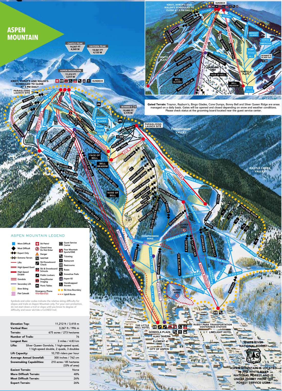 Colorado Ski Maps | Aspen Ski Resort Trail Map